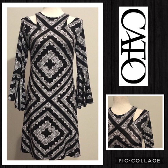 Cato Dresses & Skirts - Cato Slit Shoulder Fun Diamond Dress